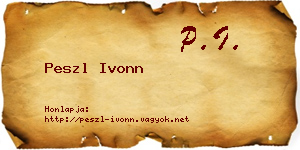 Peszl Ivonn névjegykártya
